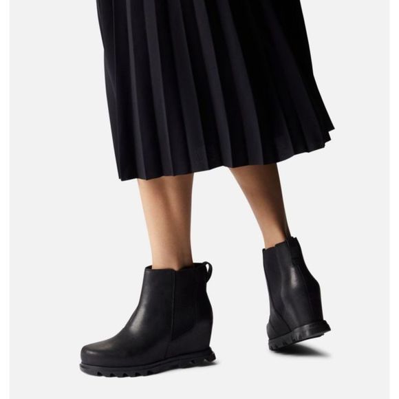 SOREL Joan Of Arctic  Wedge Boot Ankle Bootie Black 10 - Picture 3 of 7